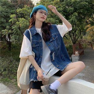 Denim Vest / Short-sleeve Plain T-shirt