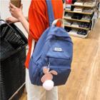 Nylon Backpack With Rabbit Charm