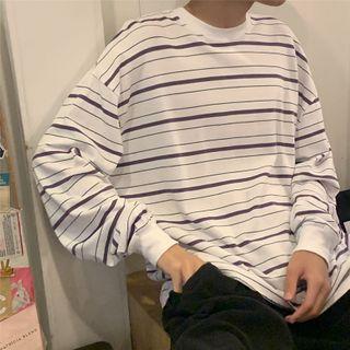 Striped Loose Fit Long-sleeve T-shirt