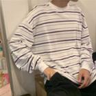 Striped Loose Fit Long-sleeve T-shirt