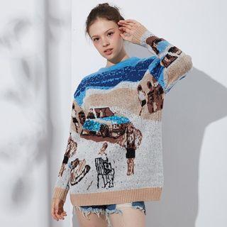Pattern Printed Sweater Shown As Image - One Size