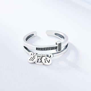 Disc Layered Open Ring Silver - One Size