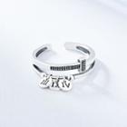 Disc Layered Open Ring Silver - One Size