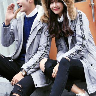 Couple Matching Furry Hooded Padded Coat