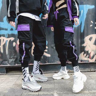 Couple Matching Color Block Jogger Pants