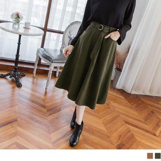 Belt Waist A-line Skirt