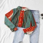 Patterned Shirt Green & Tangerine - One Size