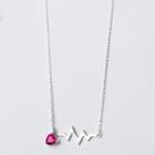 Crystal Drop Heartbeat Necklace