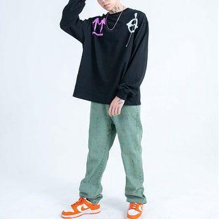 Long-sleeve Cartoon Applique T-shirt
