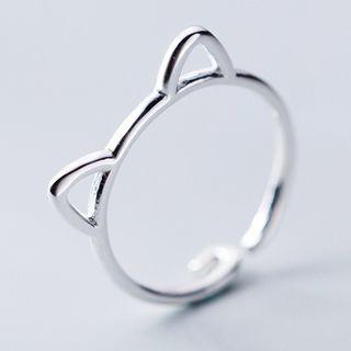 925 Sterling Silver Cat Open Ring S925 Silver - As Shown In Figure - One Size