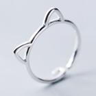 925 Sterling Silver Cat Open Ring S925 Silver - As Shown In Figure - One Size