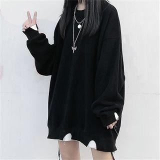 Asymmetric Cutout Mock Two Piece Sweatshirt