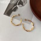 Twisted Half-hoop Earring 1 Pair - Gold - One Size