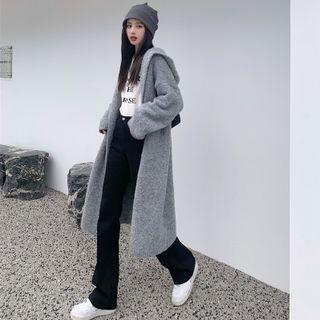 Hooded Midi Cardigan Gray - One Size