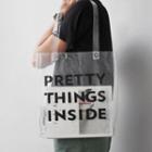 Lettering Transparent Tote Bag Shoulder Bag - Transparent - One Size