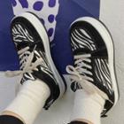 Zebra Print Lace Up Sneakers