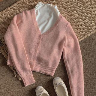 Mohair Blend Crop Cardigan