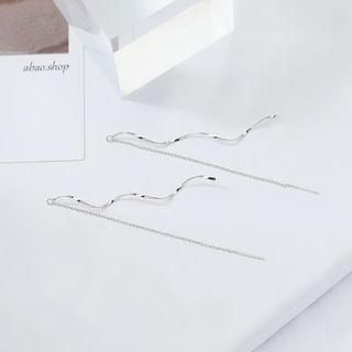 925 Sterling Silver Swirl Dangle Earring 1 Pair - As Shown In Figure - One Size