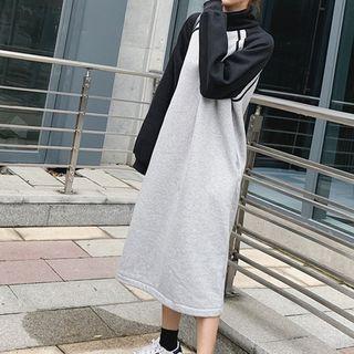 Raglan Half-zip Midi Pullover Dress