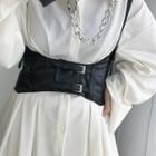 Faux Leather Corset Belt / Denim Corset Bet