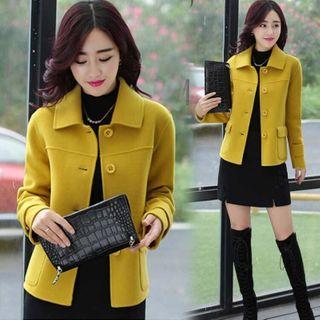 Plain Button-up Jacket / Camisole Top