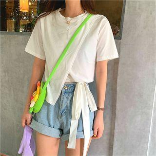 Short-sleeve Side-tie Top / Harem Pants