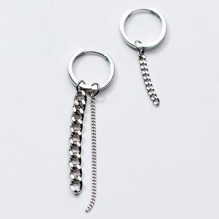 Non-matching 925 Sterling Silver Chain & Mini Hoop Earring