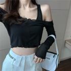 Set: Long-sleeve Top + Tank Top Black - One Size