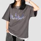 Mock Two-piece Short-sleeve Distressed Lettering T-shirt