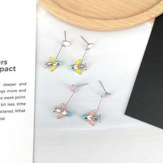 Metal Aeroplane Dangle Earring
