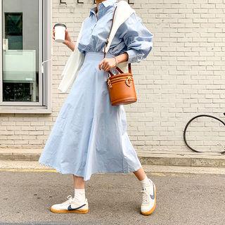 A-line Maxi Shirtwaist Dress