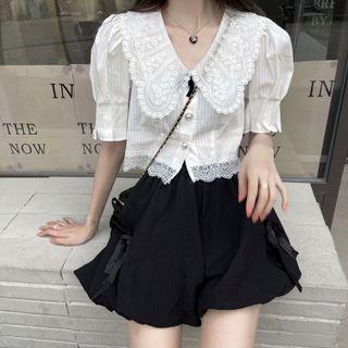 Short-sleeve Blouse / Mini Skort