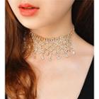 Rhinestone Fringed Choker
