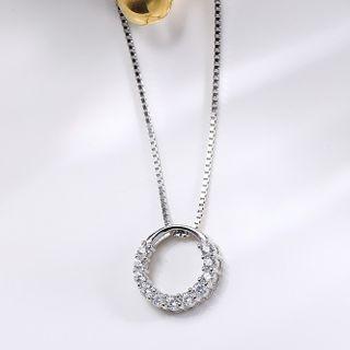 925 Sterling Silver Round Cz Sterling Silver Pendant Pendant - Sterling Silver - One Size