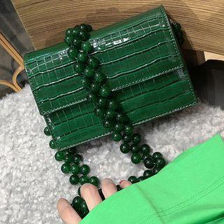 Faux Leather Shoulder Bag Emerald - One Size