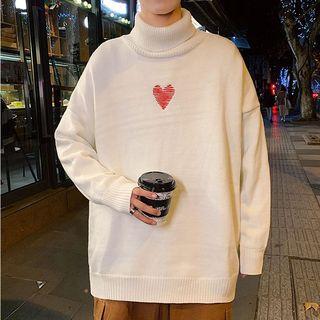 Turtle-neck Embroidered Sweater