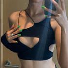 Asymmetrical Cut-out Crop Camisole Top