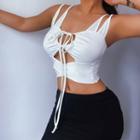 Mock Two-piece Drawstring Camisole Top