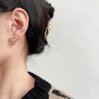 Layered Half Hoop Earring 1 Pair - Silver Needle - Gold - One Size