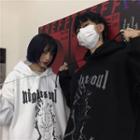 Couple Matching Fleece-lined Print Hoodie