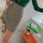 Patterned Tweed Mini A-line Skirt