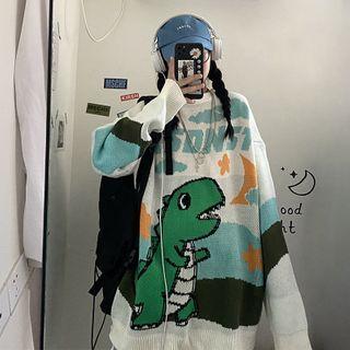 Loose-fit Cartoon Print Sweater