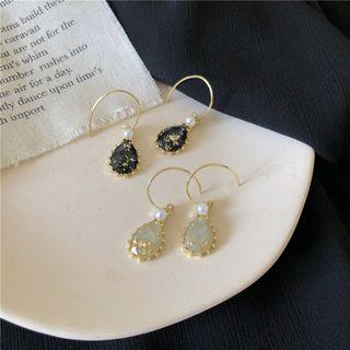 Faux Pearl Gold Leaf Drop Earring