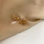 Rhinestone Safety Pin Stud Earring E303 - Gold - One Size