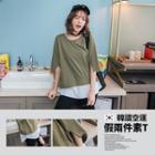 3/4-sleeve Mock Two- Pieces Tee