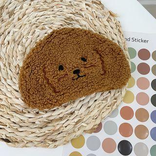 Dog Fleece Coin Purse Coffee - One Size