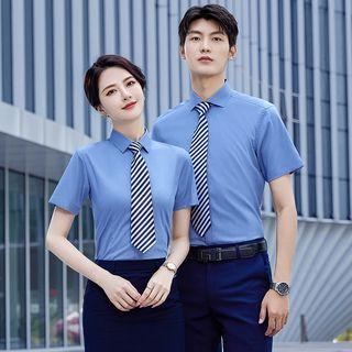 Short-sleeve Plain Shirt / Straight Leg Pants / Mini Pencil Skirt (various Designs)