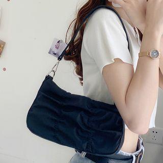 Shirred Nylon Shoulder Bag
