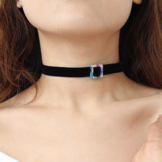 Acetate Buckle Velvet Choker