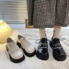 Faux Pearl Lace-up Platform Shoes